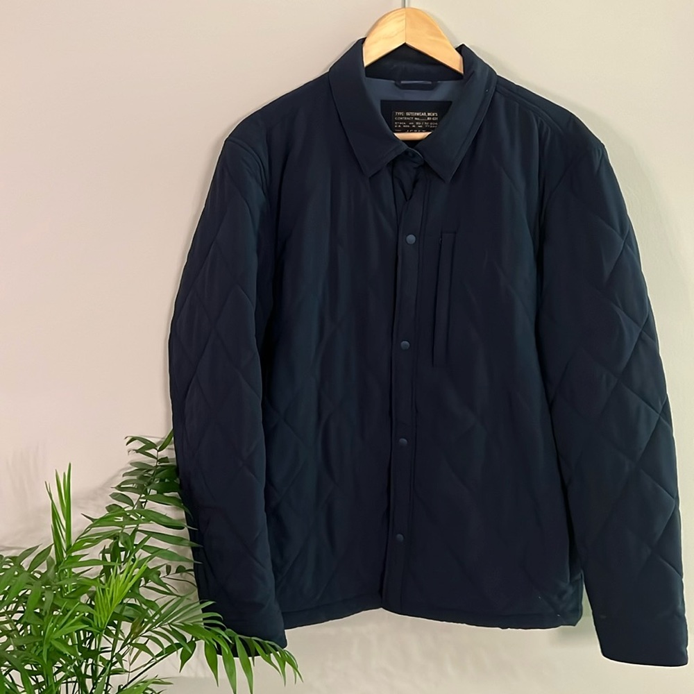J. Crew Men’s Sussex Quilted Primaloft Insulated Jacket Navy Blue Medium